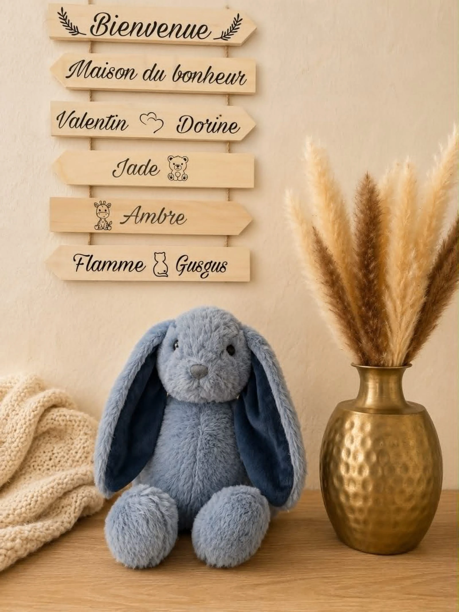 Doudou lapin personnalisable 